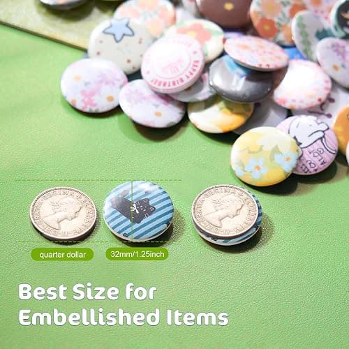 Aiment 32mm Button Maker Kit – 1.25 Inch Button Maker Pin Badge Press Machine with 100PCS Supply Parts & Circle Cutter & Cutting Mat, Perfect for DIY Crafts & Birthday Gifts thumbnail 3