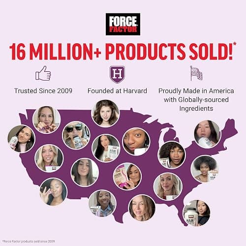 Force Factor Hair Growth Accelerator Soft Chews, Hair Growth Vitamins for Women and Men with Clinically Studied Lustriva and Biotin, Promotes Thicker, Fuller, Stronger Hair, Mixed Berry, 60 Soft Chews thumbnail 9