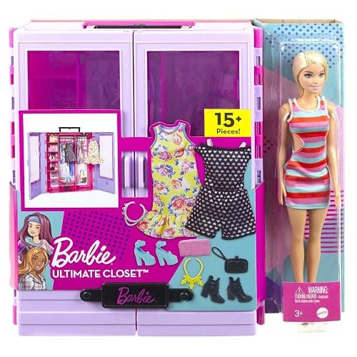 Barbie Fashionistas Ultimate Closet Portable Fashion Toy with Doll, Clothing, Accessories and Hangers, Gift for 3 Years Old and Up thumbnail 6