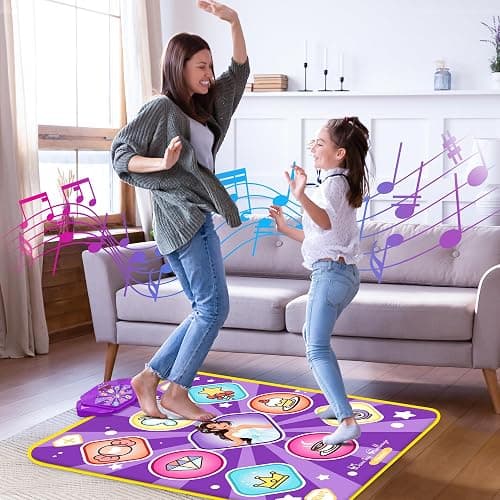 Dance Mat Toys for Kids, Purple Princess Electronic Dance Pad Game with 5 Gaming Modes, Dance Toys with LED Lights, Built-in Music, Ideas Christmas Birthday Gifts for 5+ Year Old Toddler Girls thumbnail 7