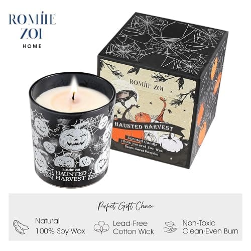 ROMIIE ZOI Scented Candle - Haunted Harvest Halloween - 6oz Soy Wax Candle for Autumn, Gift for Her/Him - Haunted Harvest Halloween thumbnail 2