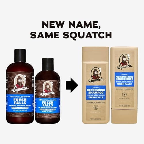 Dr. Squatch Natural Hair Bundle for Men - Healthy, Full Looking Hair - Fresh Falls Shampoo (11 fl oz), Fresh Falls Conditioner (11 fl oz) thumbnail 2