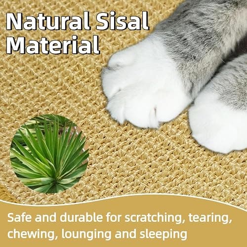 DYAUS Bunny Scratch Pads, Natural Sisal Rabbit Scratching Mats for Claws and Teeth Care, Indoor Bunny Chew Toys Bunny Bed for Biting Sleeping Nesting (3PCS, 16x12in) thumbnail 3