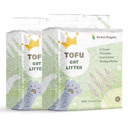 Beans Royale 2pcs Pack (6L x 2) Tofu Cat Litter, Biodegradable, Clumping Kitty Litter, Flushable,Pea Fiber,Dust Free, Odor Control, Low Tracking, Lightweight - Image 1