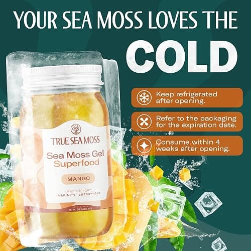 TrueSeaMoss Sea Moss Gel – Made in USA – Wildcrafted Seamoss, Fresh Fruits & Sea Vegetables – Mango, Pack of 1 (Labels may Vary) thumbnail 7