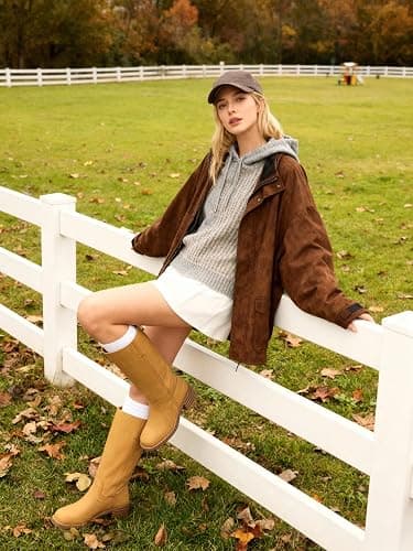 Adolilove Mid Calf Boots for Women Chunky Block Low Heel Square Toe Comfortable Casual Trendy Stylish Boots thumbnail 2