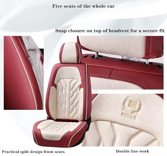 Saienno MM01 Seat Covers 5-Seater Full Set Suitable for Most Cars,Cars,SUV, Pickup Ttrucks, Airbags CompatibleCar Seat Cushion Protectors (Brown) thumbnail 9
