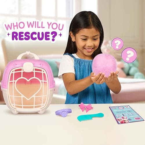 SCRUFFALUVS Pink Surprise Pet, Mystery Plush Toys, Stuffed Animals, Wash to Reveal 1 of 3 Rescue Pets: Puppy, Bunny, or Kitty - Includes 8.7" Deluxe Pet Carrier - Styles May Vary thumbnail 3