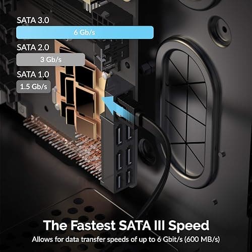 SABRENT SATA III Cable 6Gbps 50cm (3 Pack) – Locking Latch SATA Cable for SSD HDD PC Desktop Motherboard (CB-SFK3) thumbnail 8