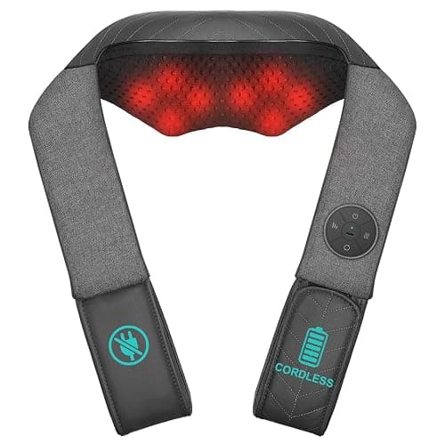 Nekteck Cordless Neck and Back Massager for Pain Relief Deep Tissue, Shiatsu Neck Massager with Heat, Portable Massage Pillow Tool for Shoulder Leg Muscle, Home Office Car Use, Gifts for Men Women Dad - Image 1