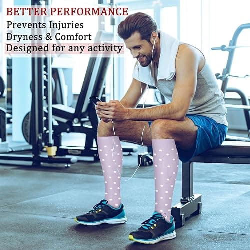 CHARMKING Compression Socks for Women & Men Circulation (8 Pairs) 15-20 mmHg is Best Support for Athletic Running,Cycling thumbnail 3