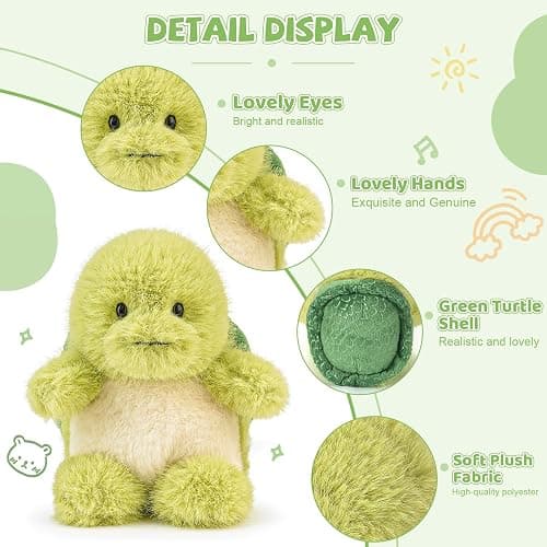ABEARCAR Cute Turtle Stuffed Animals 6" Soft Sea Turtle Plush Toy Cute Plushies Pillow Birthday Christmas Valentine's Day Gifts for Kids Girlfriend thumbnail 5