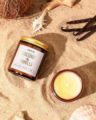 AOOVOO Coconut Vanilla Candles - 9 oz Scented Candles, Aromatherapy Candle, Soy Candle for Home Scented thumbnail 2