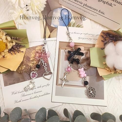 1-4PCS Cute Phone Charms Aesthetic Y2K Cell Phone Charms Strap Strawberry Butterfly Star PhoneCharm Y2K Accessories for Bag Keychain Airpods Camera Pendants Decor thumbnail 2