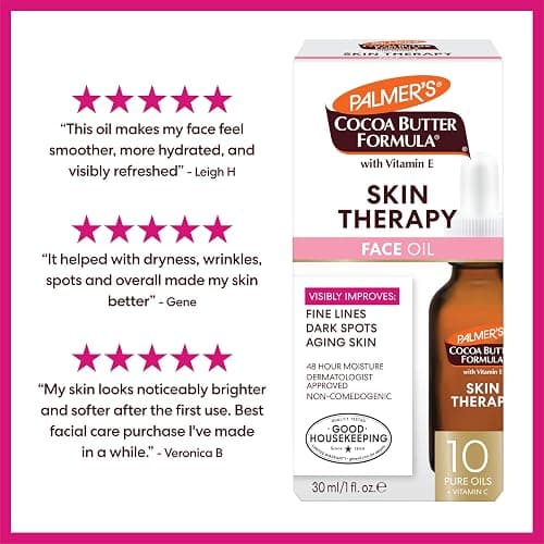 Palmer's Cocoa Butter Formula Moisturizing Skin Therapy Oil for Face with Vitamin E, C & 10 Pure Facial Oils Blend, Rosehip Oil Fragrance, 1 Ounce thumbnail 9