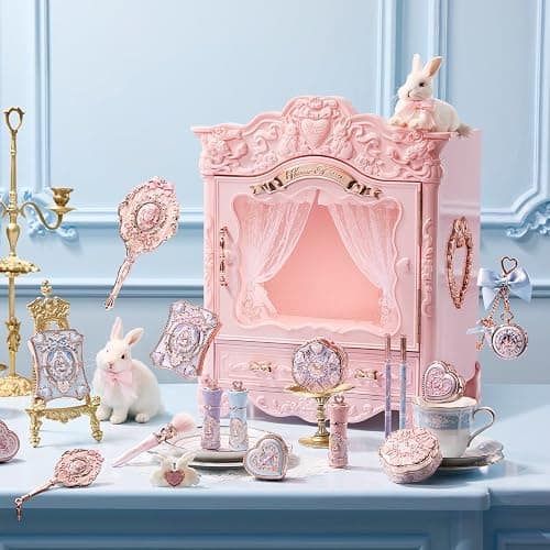Flower Knows Bunny Garden All-In Gift Set, 40-Piece Collectible Display Box | Wardrobe-Style Full-Face Kit with Lip Cream, Blush, Eye Palette, Cushion Foundation N02, Gel Eyeliner, Brushes & Mirrors thumbnail 8