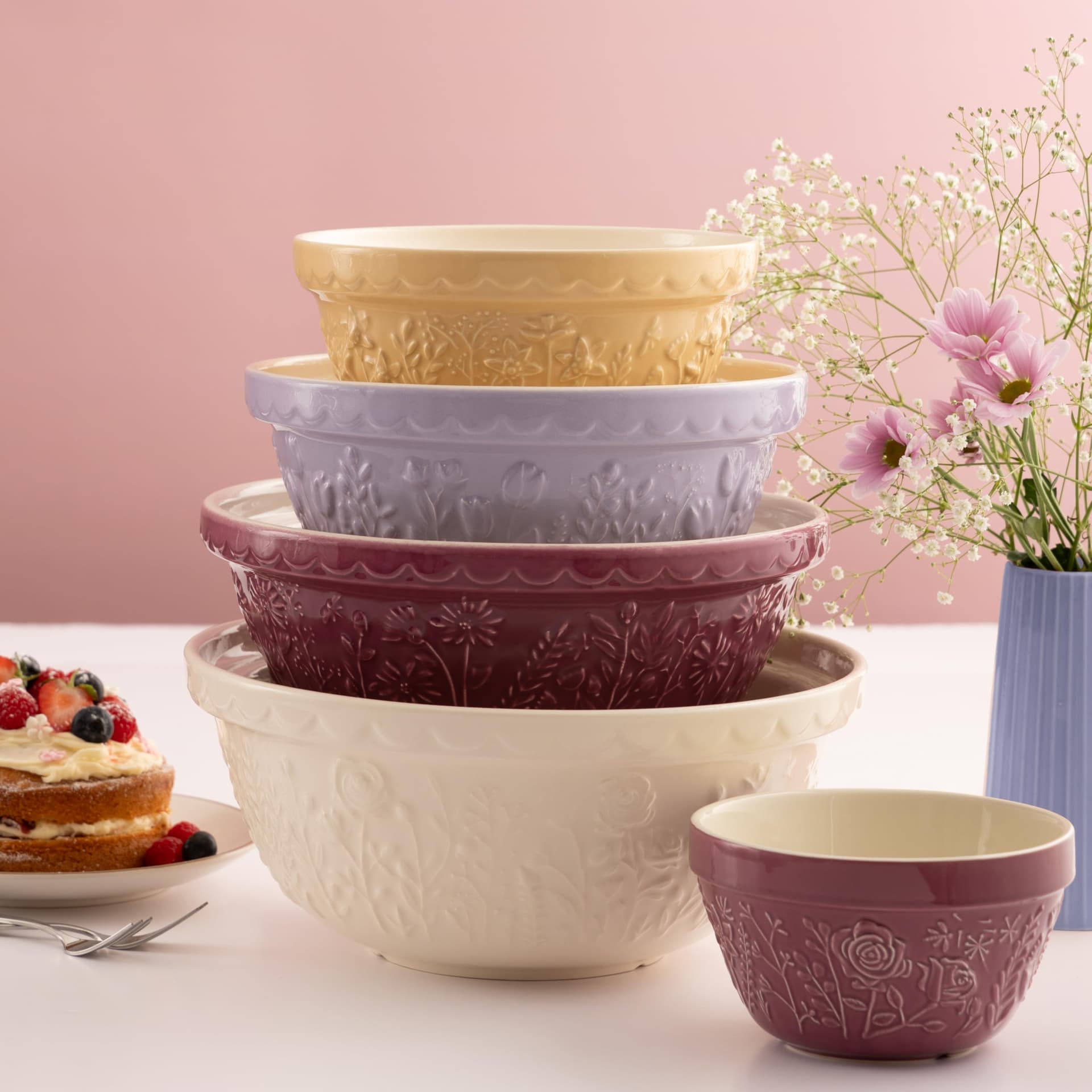Mason Cash in The Meadow Lilac Tulip Mixing Bowl, 24 cm/2 Litre thumbnail 7