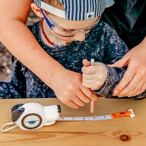 Handy Famm Spot The Dog 4-in-1 Kids Tape Measure with Adjustable Level Eye, Angle Finder & Eraser Ears – Montessori STEM Learning Tool for Children Ages 3+, Educational Construction Toy thumbnail 14