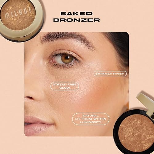 Milani Bronzer Powder - Baked Bronzer Made in Italy, Bronzing Shimmer Highlighter Makeup for Contour -Dolce thumbnail 4