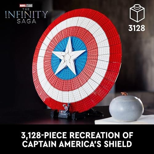 LEGO Marvel Captain America’s Shield Collectible Building Set for Adults, Ages 18+ - Replica of Iconic Shield - Gift Idea for Birthdays - Craft for Fans - 76262 thumbnail 3