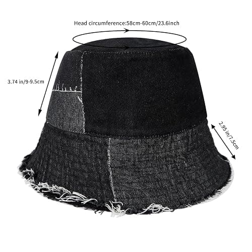 MILAKOO Unisex Demin Bucket Hat Washed Jean Fisherman Cap for Women Wide Brim Lightweight Packable thumbnail 2