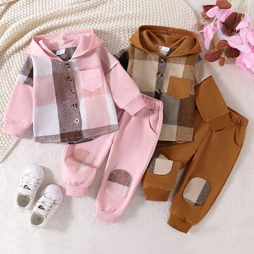 Ledy Champswiin Toddler Girl Boy Hoodie Outfit Long Sleeve Sweatshirt Top with Pants 2Pcs Sweatsuits Fall Winter Clothes Set thumbnail 2