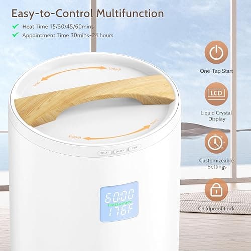 Keenray Towel Warmer Bucket, Large Towel Warmer for Bathroom with Timer, LED Display, Up to 24 Hours Delay Timer, Child Safety Lock, Towel Heater Fits Towels, Robes, Blankets, PJ's thumbnail 3