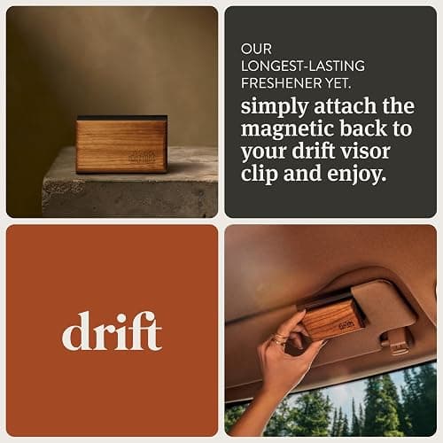 Drift Car Air Freshener - The Original Wood Air Freshener - Car Odor Eliminator - Long Lasting Scent - Auto Accessories - Metal Clip - Essential Oils - Apple Picking Scent Starter Kit thumbnail 4