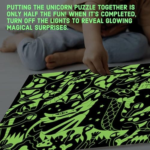 Mudpuppy Dragons – 100 Piece Glow in The Dark Jigsaw Puzzle with a Fantastical Scene of Fire Breathing Dragons and Hidden Medieval Details in The Dark thumbnail 4