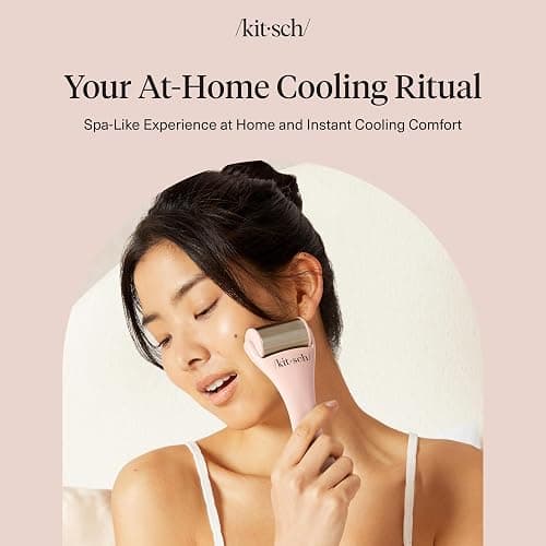 Kitsch Ice Roller for Face – Stainless Steel Ice Face Roller to Reduce Puffiness, Redness & Headaches – Cooling Facial Roller for Skin Care, Irritation Relief & Spa-Like Experience at Home-Pink thumbnail 9
