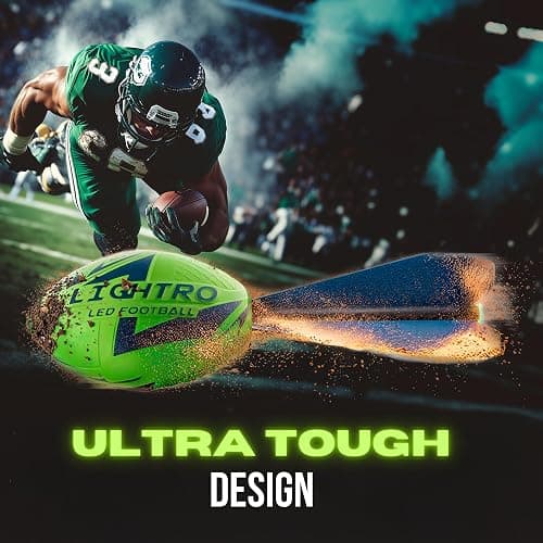 LIGHTRO - Foam Glow in The Dark Football - Super Bright - Smart LEDs - Batteries Included - Football Game for Kids 8 9 10 11 12 - A Perfect Birthday and Summer Gift thumbnail 4