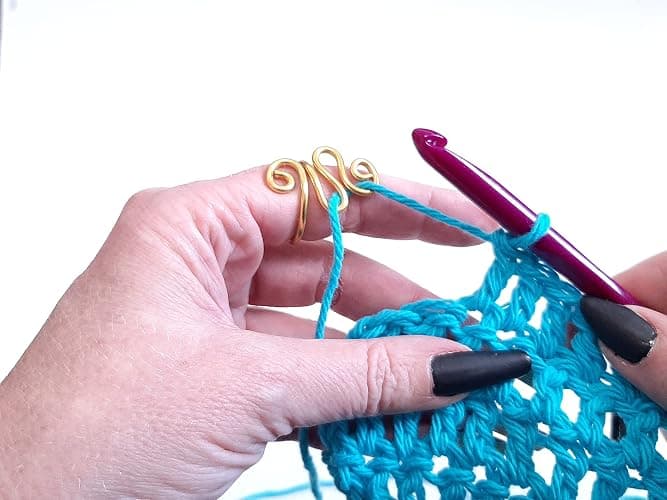 Handmade Crochet Tension Ring | ZigZag Wire Wrapped Knitting or Crochet Tool | Crochet Gifts and Accessories Active thumbnail 8