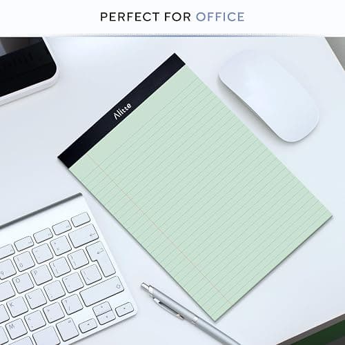 Alitte Colored Legal Pads 8.5 x 11, Pack of 12 - Perforated Wide Ruled Writing Note Pads - Premium Thick Paper, No Ink Bleeding - Lined Legal Pad For Home, Office, School, Business - 50 Sheets thumbnail 4