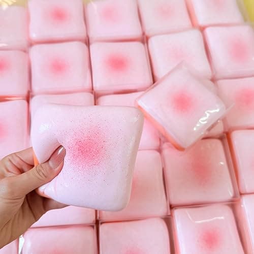 Toast Bread Slow Rising Squishy, Soft Foam Squishy Stress Relief Squeeze Toy, Premium Realistic Food Squishies, Cute Bakery-Style Squeeze Toy for Relax & Gift (Pink) thumbnail 3
