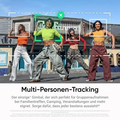 Insta360 Flow 2 Plus KI-Tracker-Bundle Hellgrau– Faltbarer Smartphone-Gimbal, KI-Tracking in jeder App, Multi-Personen-Tracking, Stativ/Selfie-Stick integriert, Fernsteuerung, für iPhone-/Android． thumbnail 5
