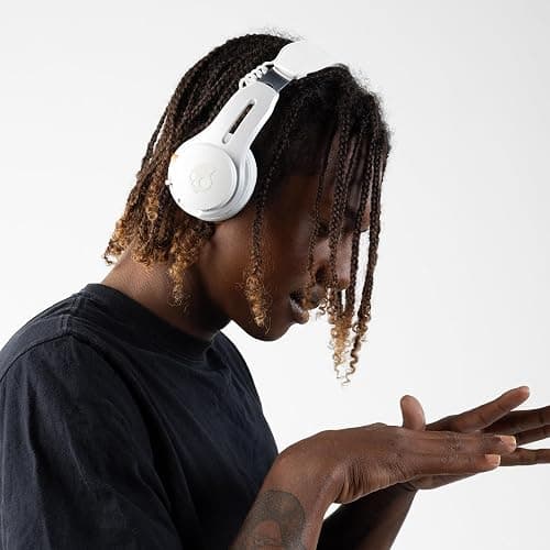 Skullcandy Icon ANC Wireless On-Ear Bluetooth Headphones, Active Noise Cancelling, 60 Hours Battery, Sweat Water Resistant, Foldable Durable Travel Ready, Microphone for iPhone Android - Bone thumbnail 8