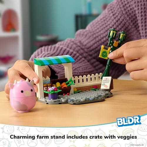 BLDR Squishmallows Patty's Farmers Market Building Set - Patty The Pink Cow Buildable Figure - Squishmallows Fans 8+, 0046 thumbnail 2