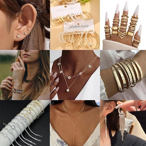 Mystery Jewelry Jar Set, 30+piece Mixed Surprise Jewelry Box for Women, Gift Set including necklace, earrings, ring, and bracelet – a unique birthday gift for her. thumbnail 3