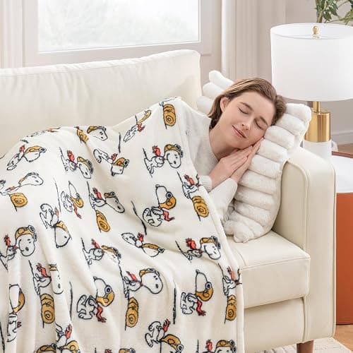 Berkshire Blanket Peanuts® VelvetLoft® Cute Character Snoopy Plush Throw Blanket,The Flying Ace,Throw 55 in x 70 in (Official Peanuts® Product) thumbnail 5