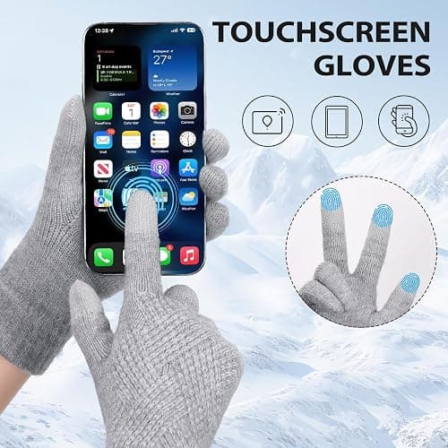 Tavaleu Womens Winter Gloves - Gloves for Women Cold Weather, Warm Touch Screen Fleece Lined Glove, Elastic Cuff Knit Glove thumbnail 5