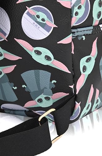 Fast Forward Star Wars Baby Yoda Backpack for Women, Men, Unisex | Grogu Cute PU Leather 10" Mini Backpack Purse Shoulder Purse | Baby Yoda Bag and Accessories thumbnail 5