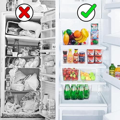 Joymeezo 8 Pack Large Clear Plastic Storage Bins, Refrigerator Cabinet Organizers with Handles for Pantry Organization and storage, Perfect for Home Organization, Kitchen, Laundry, Office& Garage thumbnail 7