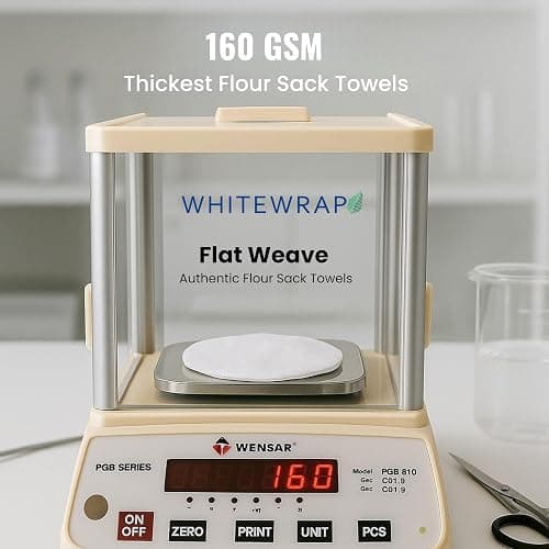 Flour Sack Towels| Tea Towel for Crafts| Kitchen Dish Cotton Blank Towel for Embroidery|Baking Bread Proofing Linen Cover| Thick Absorbent Quick Dry| 12 Pack 28"x28" White thumbnail 8