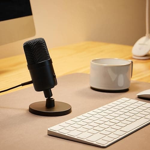 Amazon Basics USB Condenser Microphone for Streaming, Recording, and Podcasting on PC, Plug and Play, Cardioid Pickup, Adjustable Stand with 360° Rotation, 5.8 x 3.4 inches, Black thumbnail 7