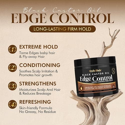 Edge Control Gel for 4C Hair Braiding Hair Gel Firm Hold, Hair Styling Wax Non-Greasy No Flaking 4.2 Oz thumbnail 7