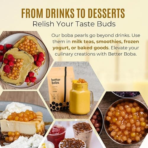 Better Boba All-Natural Mango Boba Pearls | Kosher, Vegan, Gluten-Free, Non-GMO Popping Boba for Bubble Tea, Desserts| 8 Oz Pack (12 Servings)| No Preservatives | Tapioca Boba Balls | Made in USA thumbnail 3