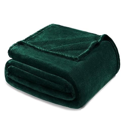 Exclusivo Mezcla Fleece Throw XL Blanket for Couch, Sofa, Super Soft and Warm Forest Green Blankets, All Season, Cozy, Plush, Lightweight, 50x70 Inches thumbnail 8