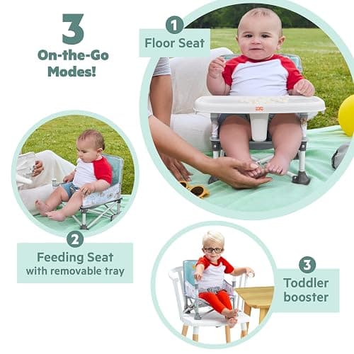 Bright Starts Disney Winnie The Pooh Pop 'N Sit Portable Booster, Indoor/Outdoor Use, Floor Seat with Feeding Tray, 6 Mos - 3 Yrs thumbnail 3