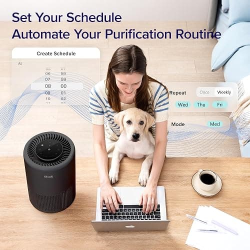 LEVOIT Air Purifier for Home Bedroom, Smart WiFi Alexa Control, AHAM VERIFIDE, 3-in-1 Filter with HEPA Sleep Mode for Allergies, Pollutants, Smoke, Dust, Core 200S-P, Black thumbnail 2