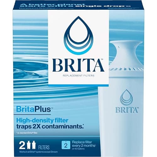 Brita Plus Water Filter, BPA-Free, High-Density Replacement Filter for Pitchers and Dispensers, Reduces 2x Contaminants*, Lasts Two Months or 40 Gallons, Includes 2 Filters thumbnail 8
